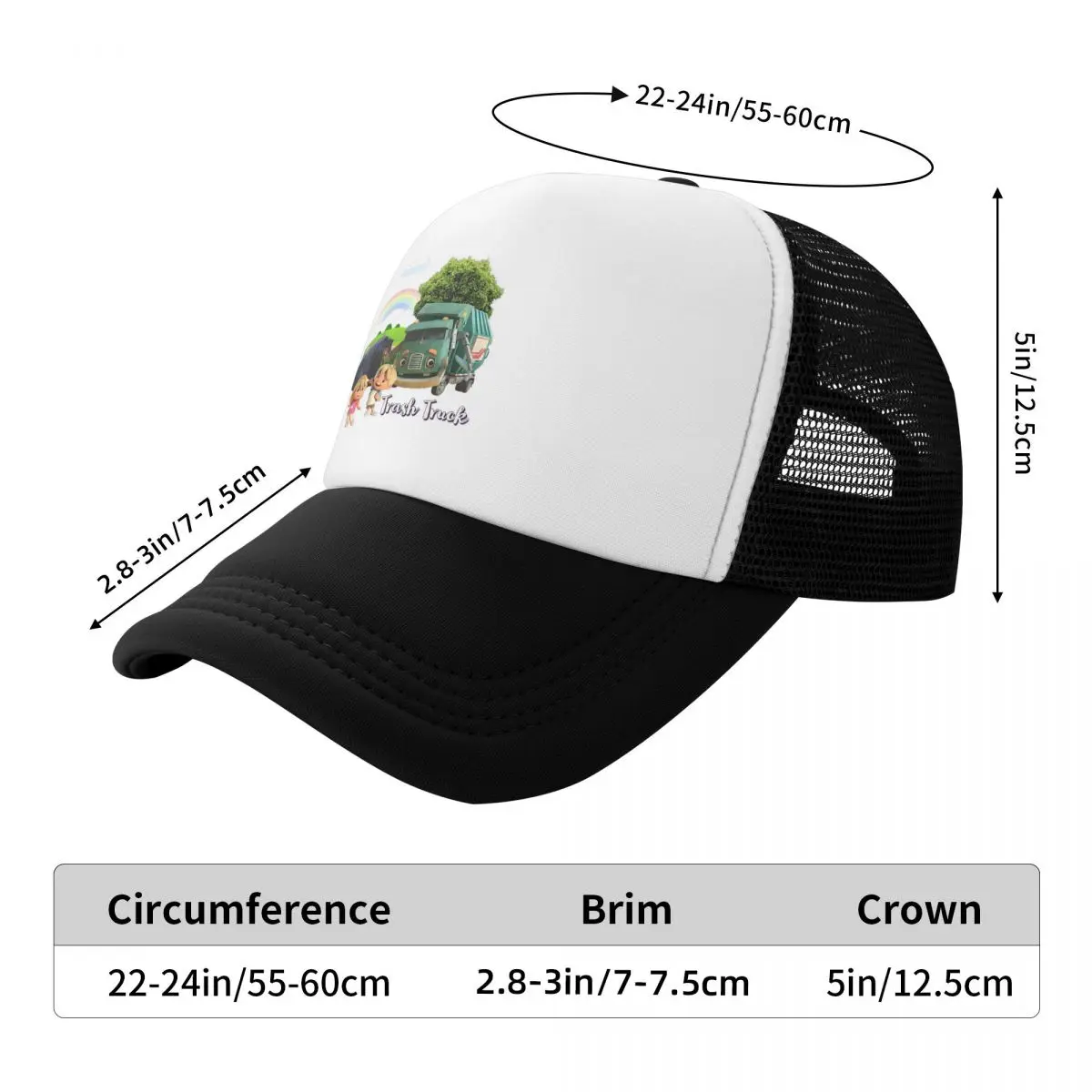 Trash Truck Animation, Trash Truck Netflix Cap Fashion Mesh Baseball Caps Adjustable Hat Hip Hop Summer Unisex Baseball Hats