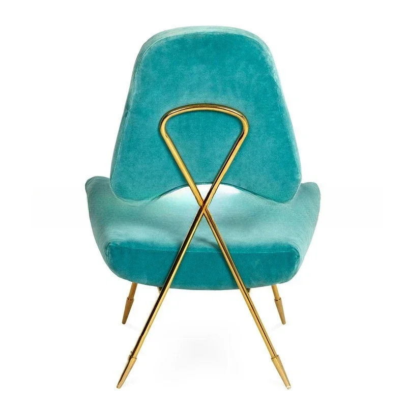 Simple Modern Metal Fabric Dining Chair Furniture Hotel Clubhouse Cafe Stainless Steel Leisure Negotiation Chair