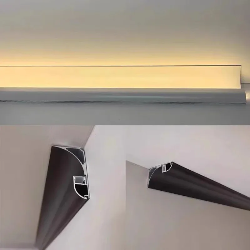 1.5M Ceiling Bar Aluminum Profile Top Corner Line Lamp LED Strip Lights Surface Mounte Invisible Wall Washing Lighting