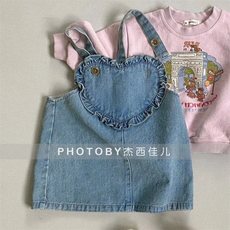 Children Clothing 2022 Autumn Winter Korean Style New Fashionable Baby Sweet Corduroy Strap Dress Casual Simple Kids Dress Girls