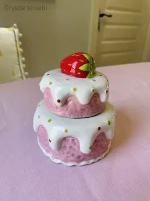 Ceramic Ice Cream Strawberry Cake Waffle Crisp Storage Tank Seasoning Tank Dessert Bowl Craft Ornament