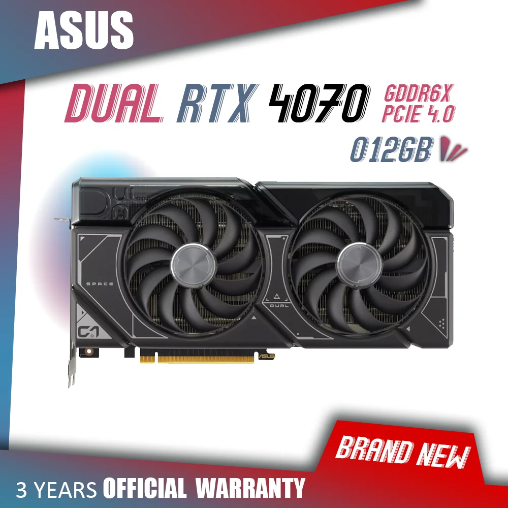 Видеокарта ASUS TUF RTX 4070 OC 12G, Видеокарта ASUS NVIDIA RTX 4070 серии GDDR6X, видеокарта 12 Гб, графический процессор GPU бит PCIE4.0