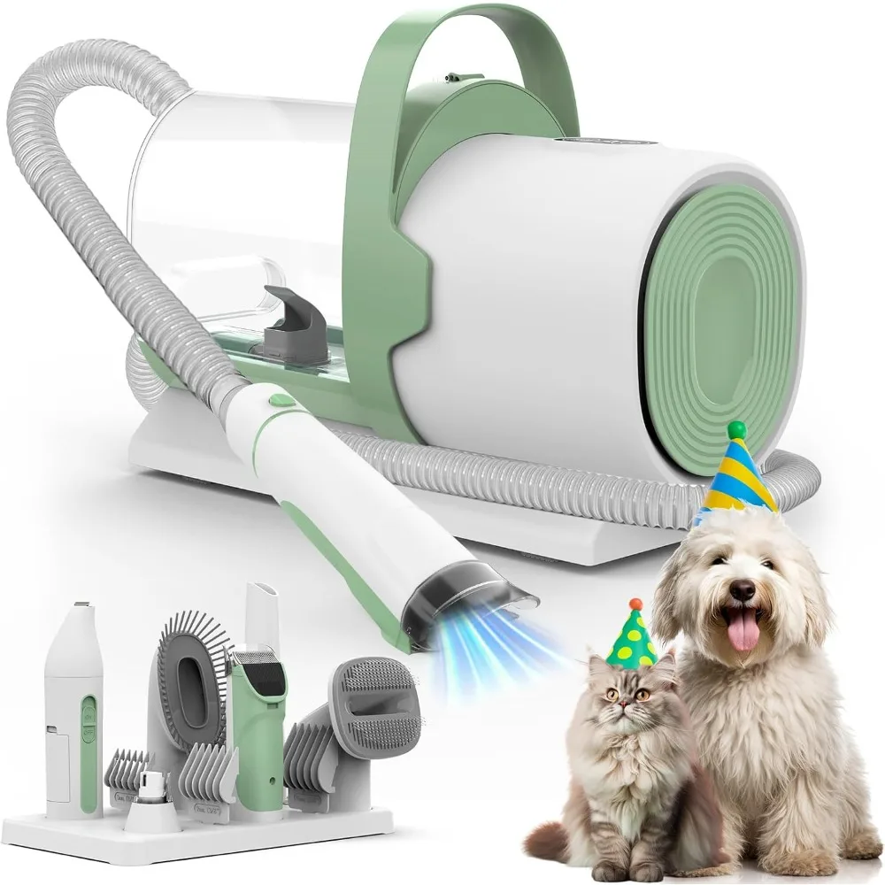

US Shipping Dog Grooming Vacuum Cleaner with 11000Pa Suction 7 Tool Kits for Pet Hair Shedding Home Cleaning Nail Grinder