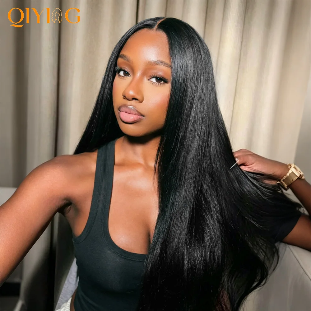 34 Inch Extra Thick 13x4 HD Lace Straight Human Hair Wig Exact True‑to‑Length Pre Plucked Pre Bleached Knots Pre Styled Pre Colored Lace Front Wig, Full Density Virgin Straight Wig Fast Delivery From Overseas Warehouse Ready To Wear For Black Women