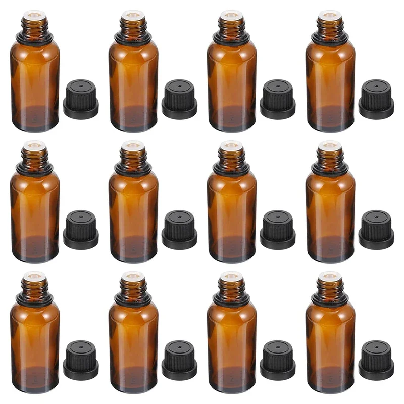 5 sztuk 5 ml-30 ml bursztynowa szklana butelka puste butelki na olejki eteryczne olejek do aromaterapii pojemniki na olejki do masażu podróżne butelki wielokrotnego napełniania