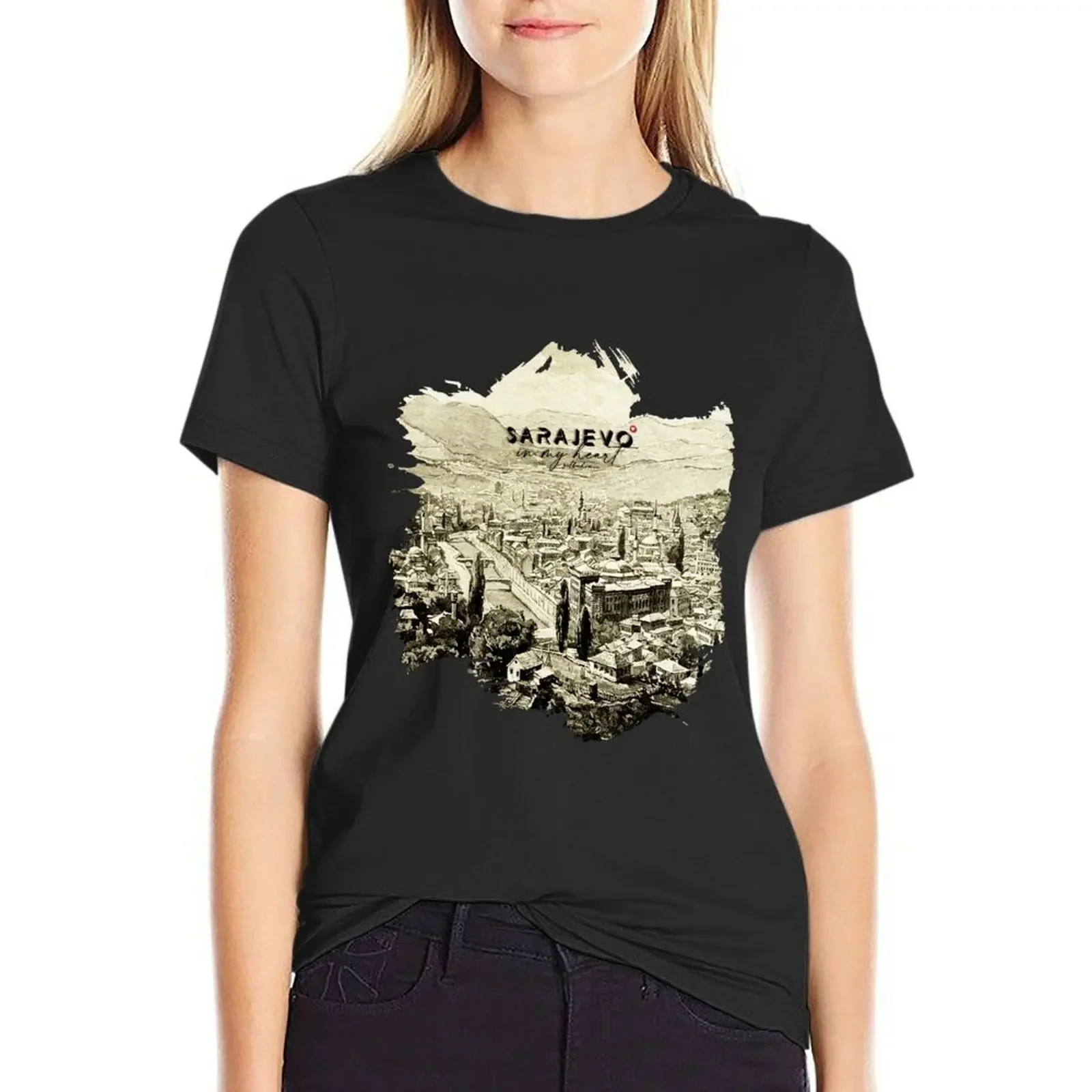 

SARAJEVO BOSNIA CITY NATURE T-Shirt summer top hippie clothes new edition kawaii clothes tshirts for Women