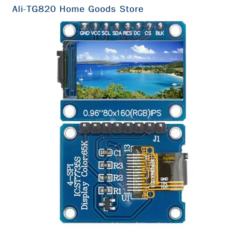 [TG820]0.96 Inch IPS LCD TFT Display Module 160x80 HD 65K SPI Interface ST7735S 3.3V For Raspberry Pi DIY Project