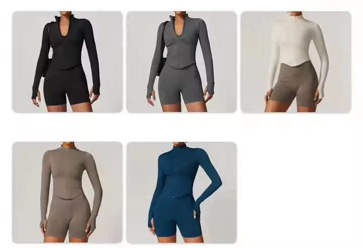 Giacca da donna capispalla da donna cerniera da corsa aderente abbigliamento ad asciugatura rapida abbigliamento Fitness da palestra Logo personalizzato all'ingrosso