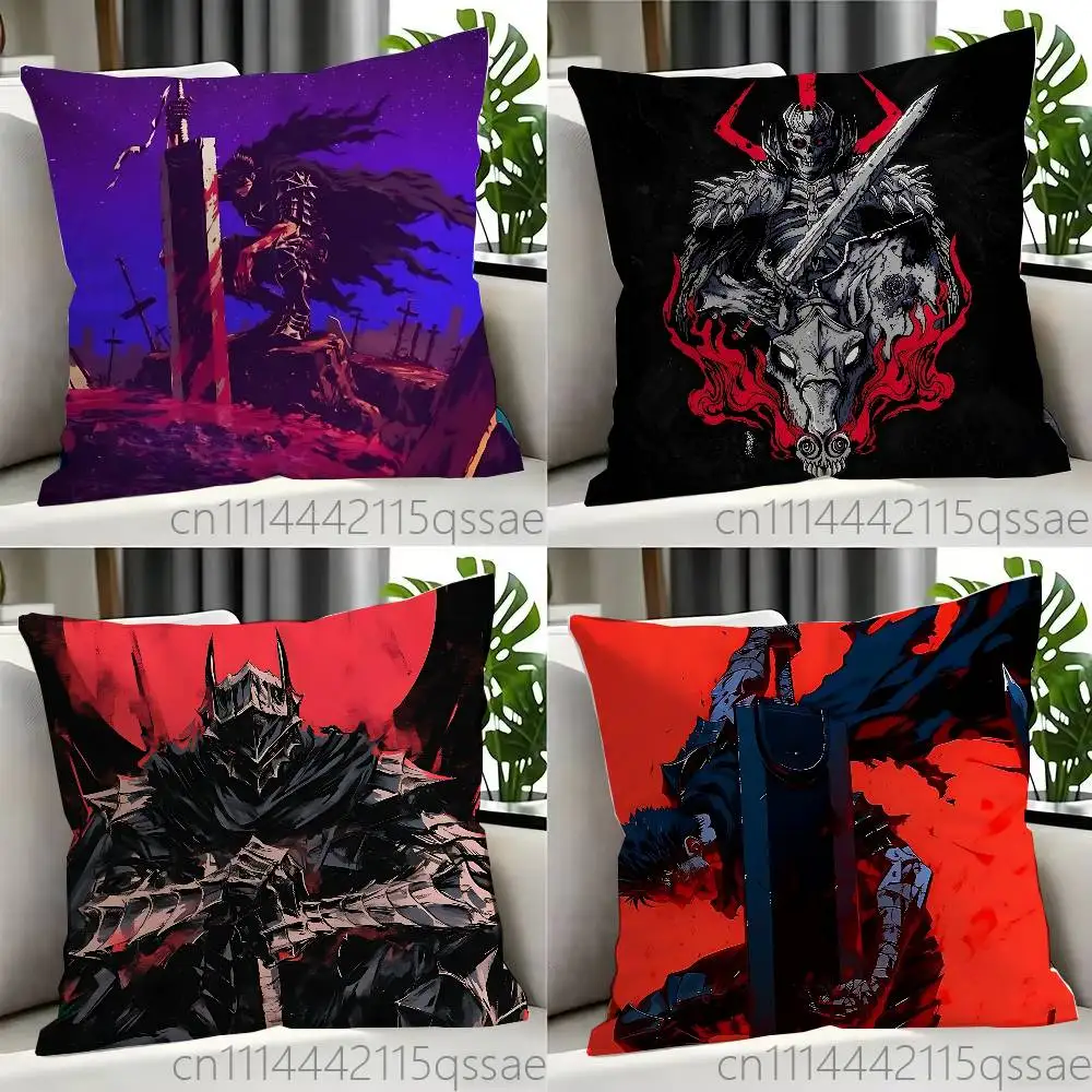 B-Berserk Japanese Anime Pillow case Printed Polyester Throw Pillow Cover Decorative Sofa Cushion Pillowslip Home Decor