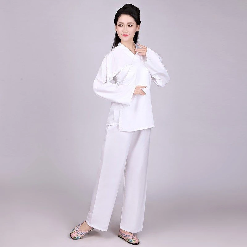 Traje Hanfu de estilo chino para hombre y mujer, ropa interior de uso diario, con forro de Color sólido, Kimono, falda superior, pantalones,