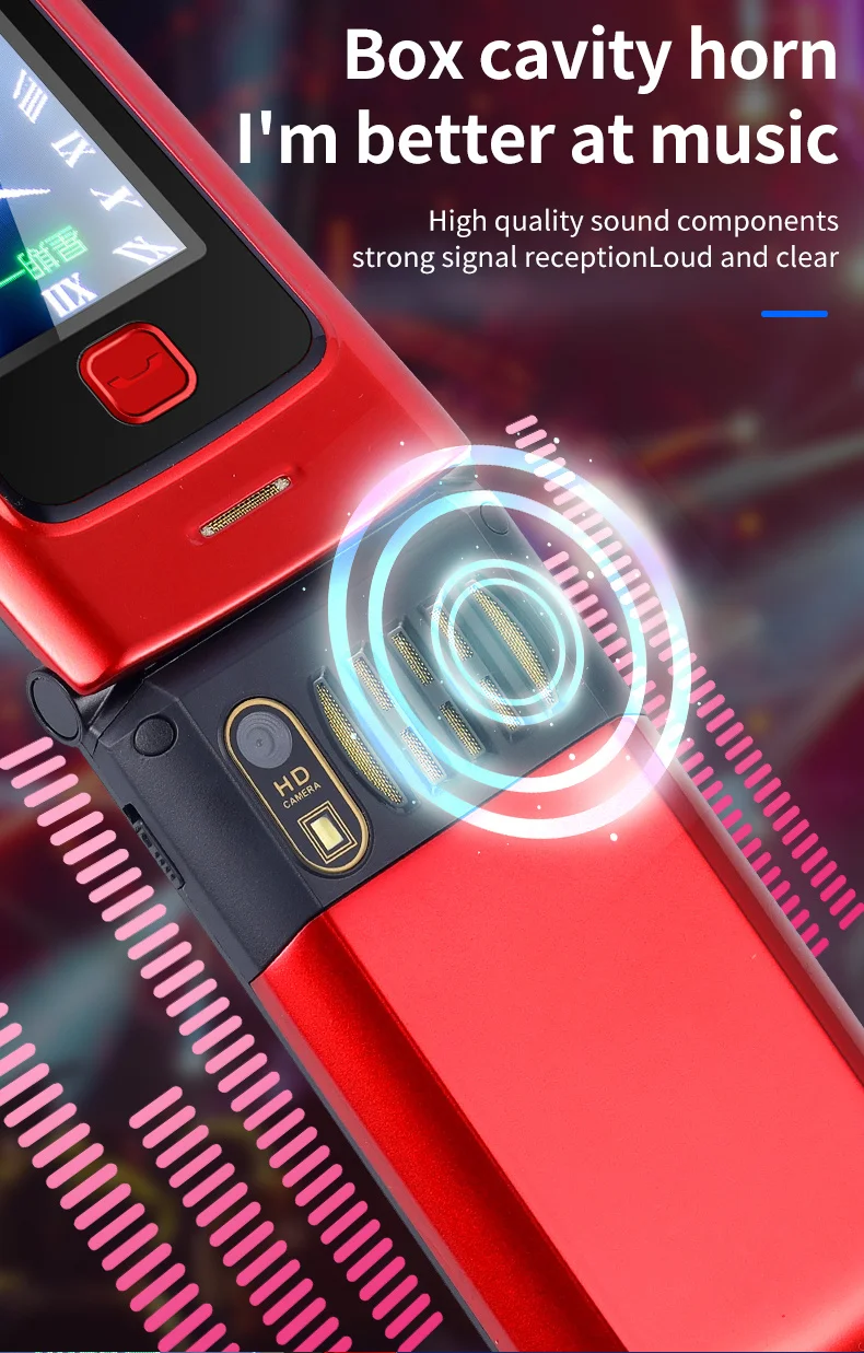 YEEMI K21+ LTE 4G Flip Mobile Phone 2.4'' Screen 1100mAh Large Button Loud Voice For Elderly Cellphone MP3 MP4 SOS LED Light