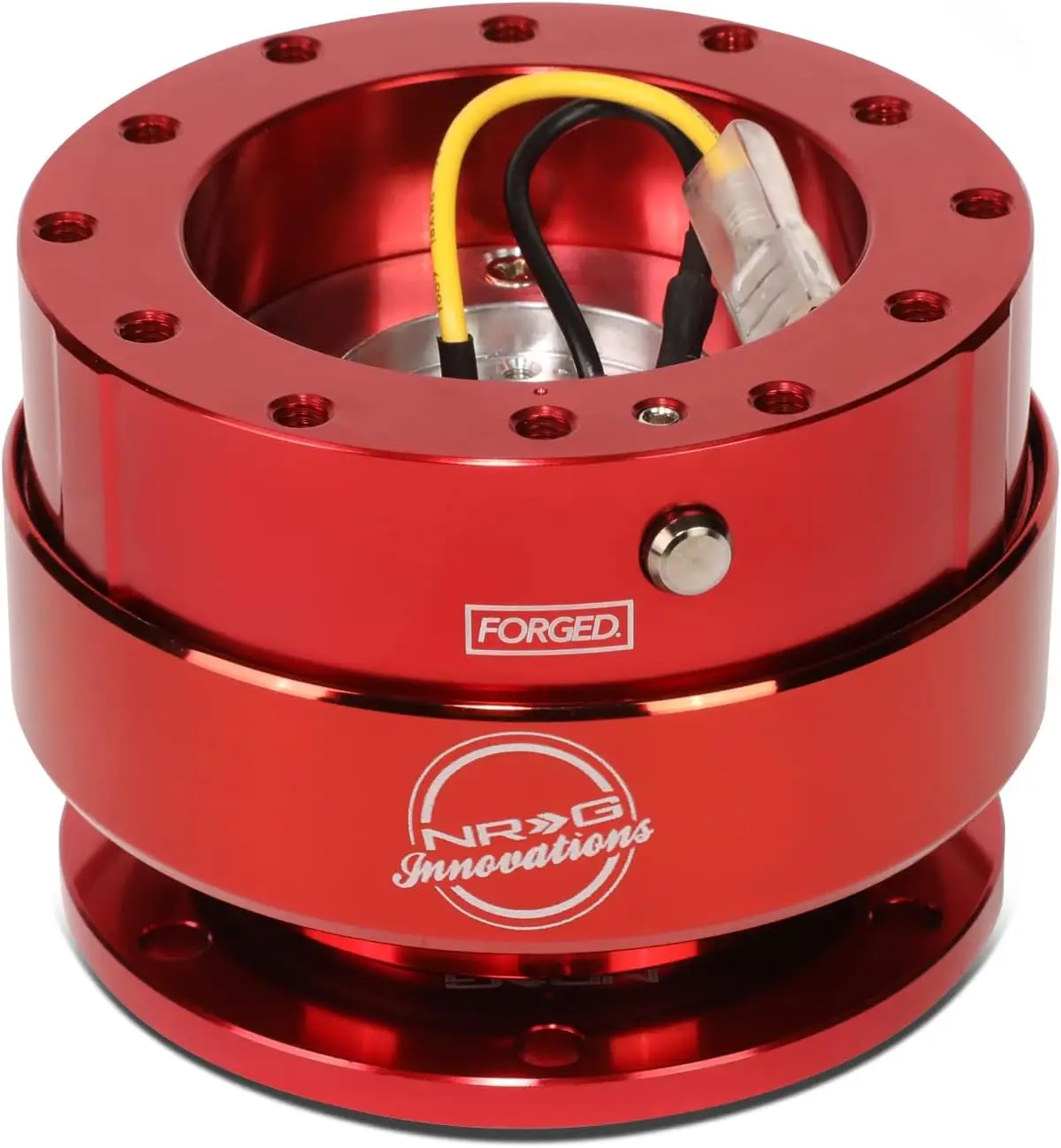 

Red Quick Release Steering Wheel Hub with Titanium Ring, Universal Fit for Enhanced Driving Experience