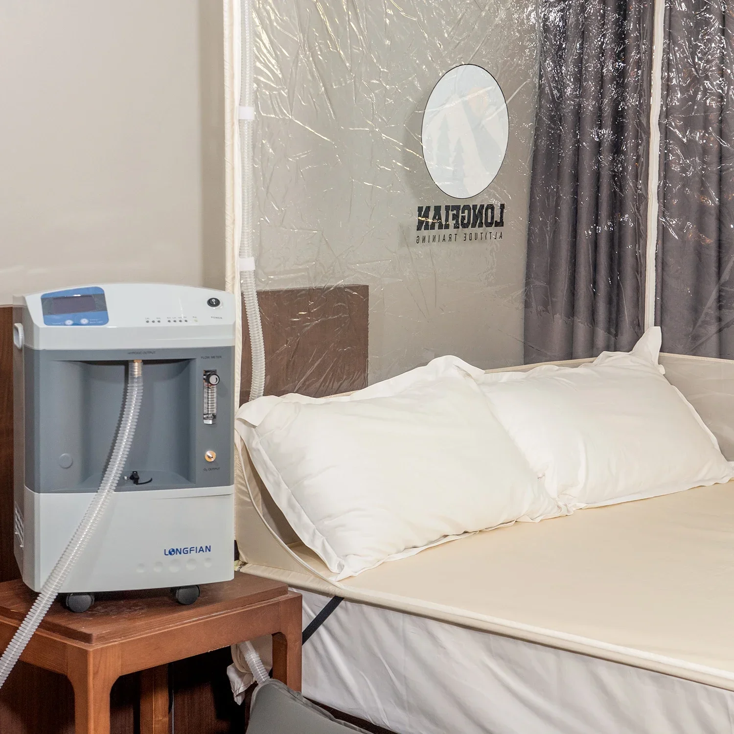 Longfian Hypoxic Training 9 %-20,9 % Hypoxiegenerator mit Schlafzeltübung im Bett