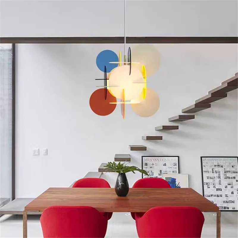 Creative cartoon chandelier Scandi acrylic Colourful Block Lamp For restaurant Bedroom Baby Room kids room mood light