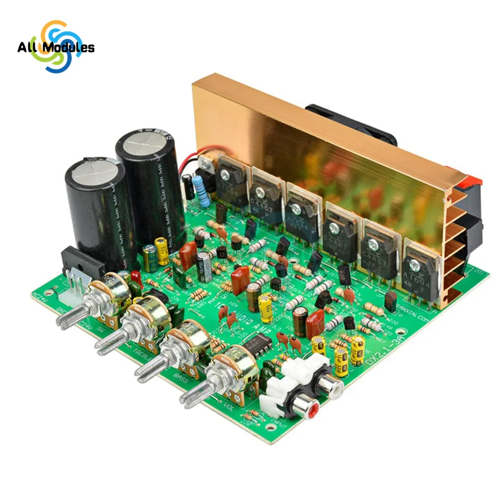Power Amplifier Board 3×80W DX-2.1 Channel High Power Subwoofer Speaker Amplifier Board AC18-24V Low Noise
