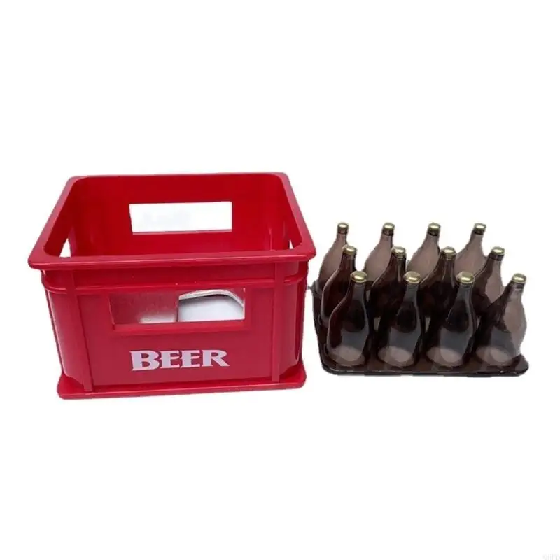 

Dollhouses Miniature Beer Drink Box with Crate 1/12 Accessories For Bar Decors