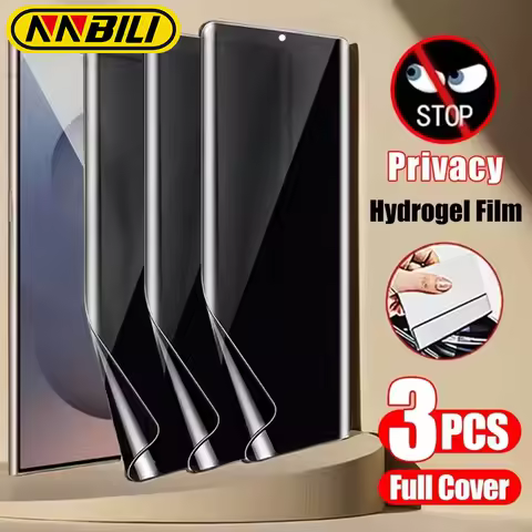 NNBILI 3Pcs Privacy Hydrogel Film for Samsung Galaxy S25 S24 S23 Ultra S22 S21 Plus S25 Edge S23 FE Full Cover Screen Protector