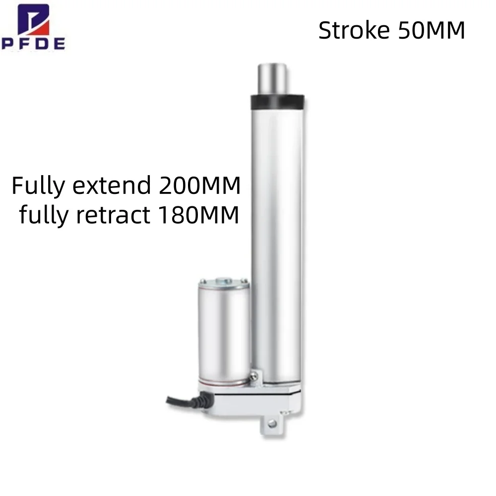 DC Motor Electric Linear Actuator Motor Stroke 50mm 12V24V Telescopic Mini Electric Push Rod Putter For Car Trunkp Doors Window