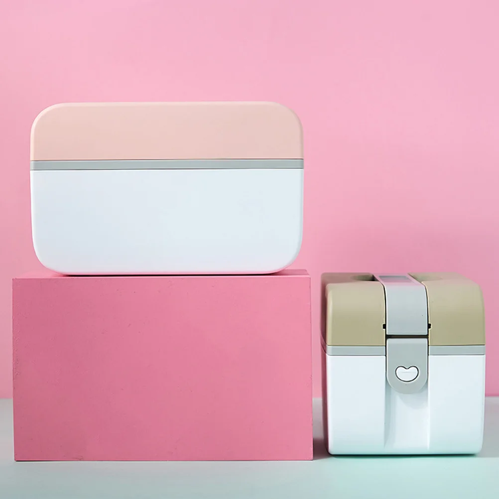 حافظة طبية بلاستيكية للطوارئ باللون البني 5235، صندوق تخزين متعدد الوظائف بطبقة مزدوجة، منظم أدوية محمول لمكان العمل