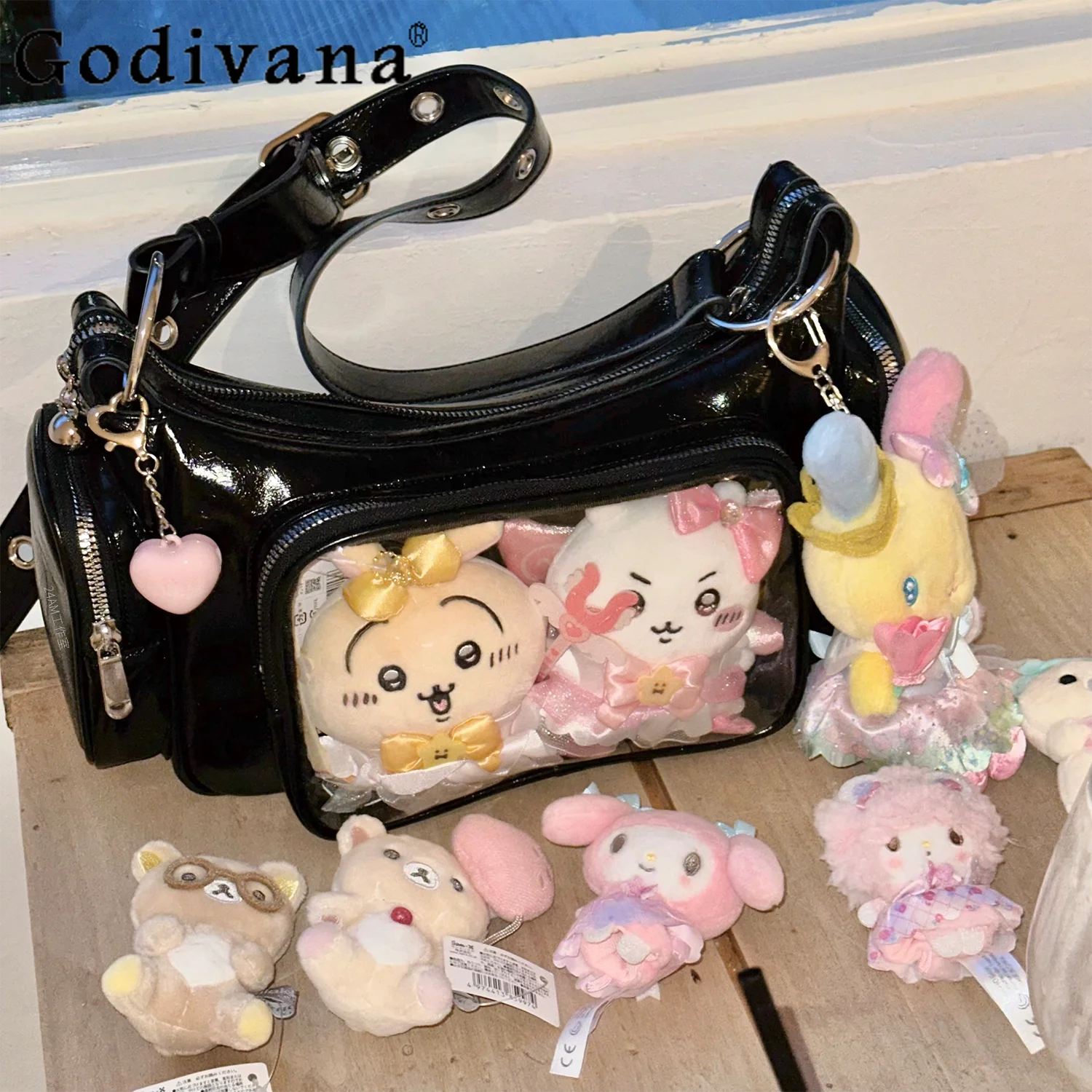 

Двухмерная японская оригинальная сумка в стиле Лолита, милая детская сумка, в стиле локомотивного дизайна, для милых и стильных девушек, повседневная универсальная сумка через плечо.