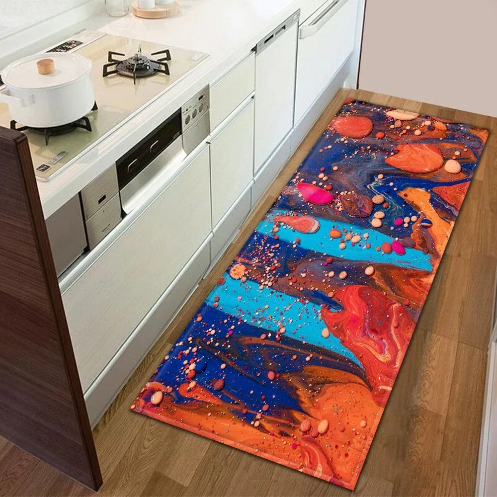 Colorful Ink Texture Pattern Home Kitchen Floor Mat Door Front Decoration Floor Mat