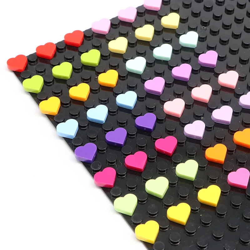 Aquaryta 100/300/600pcs MOC Tile 1x1 Heart Building Blocks Love Peach Educational Creative Children Toys Compatible with 39739