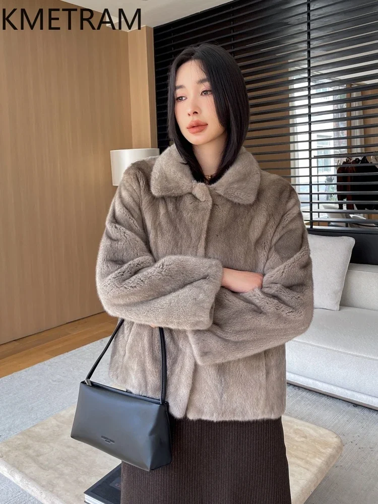 Winter Womens Real Mink Fur Coat High Quality Short Fur Jackets for Women New in Outerwears Luxury Clothes 2025 шуба женская