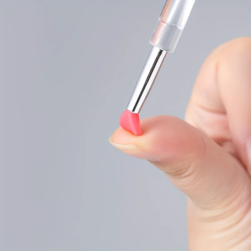 Brosse à lèvres en Silicone souple, Portable avec couvercle, applicateur de baume à lèvres multifonctionnel pour rouge à lèvres, brillant à lèvres, pinceaux de maquillage