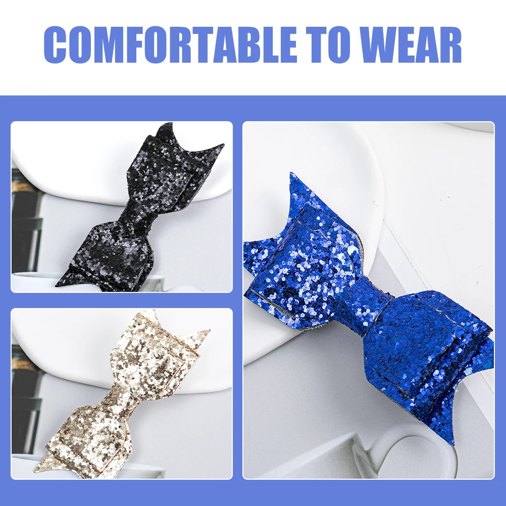 

4Pcs Kids Bow Hair Clips Sequins Children Butterfly Head Accessories Gold Black Girls Bows Non Decorative Styling Aid