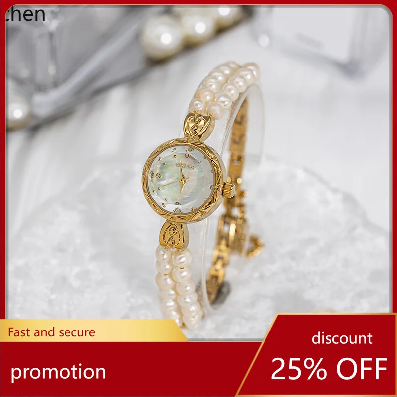 

Zml elegant and versatile pearl bracelet watch - stylish quartz watch for women