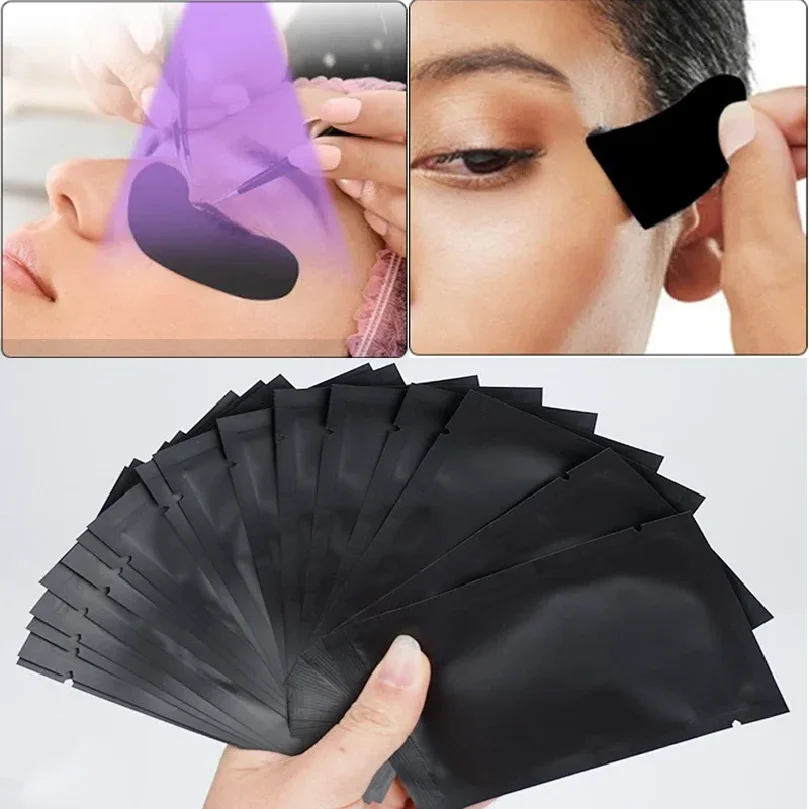 100Pairs Padding UV Black Patches for Eyelash Extension Eye Gel Pads Hydrogel Isolate UV Rays Paper Stickers Wraps Makeup New