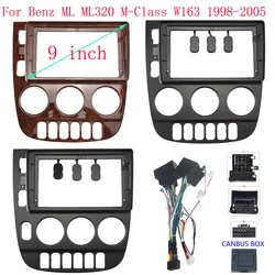 9 Inch 2 Din Car Radio Fascia For Benz ML ML320 M-Class W163 1998-2005 Android DVD Player Panel Stereo Audio Dash Frame Trim kit