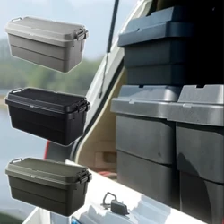 Car Trunk Storage Box 22/30/ 50/70L  Large Capacity Thick PP Organizer With Lid  Self-Driving Outdoor Camping Travel Cargo Box