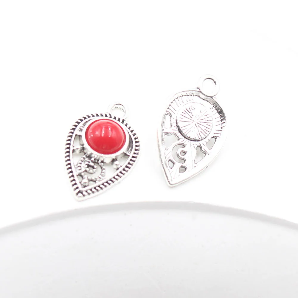 10 pieces of retro 12 * 20mm water droplet flat back alloy DIY antique style earrings necklace bracelet decorative pendant