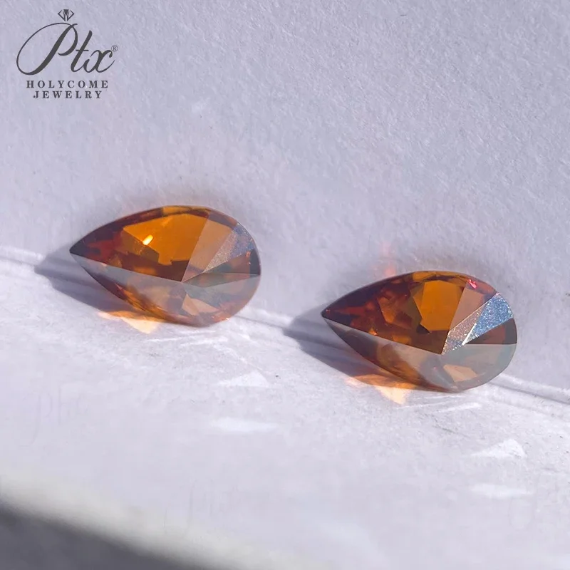 Moissanit-Diamant Asscher Oval Birnenförmiger Schliff mit GRA-Zertifikat Granatfarbe VVS1 Reinheit Perlen für Schmuckherstellung Charms – Detail 23