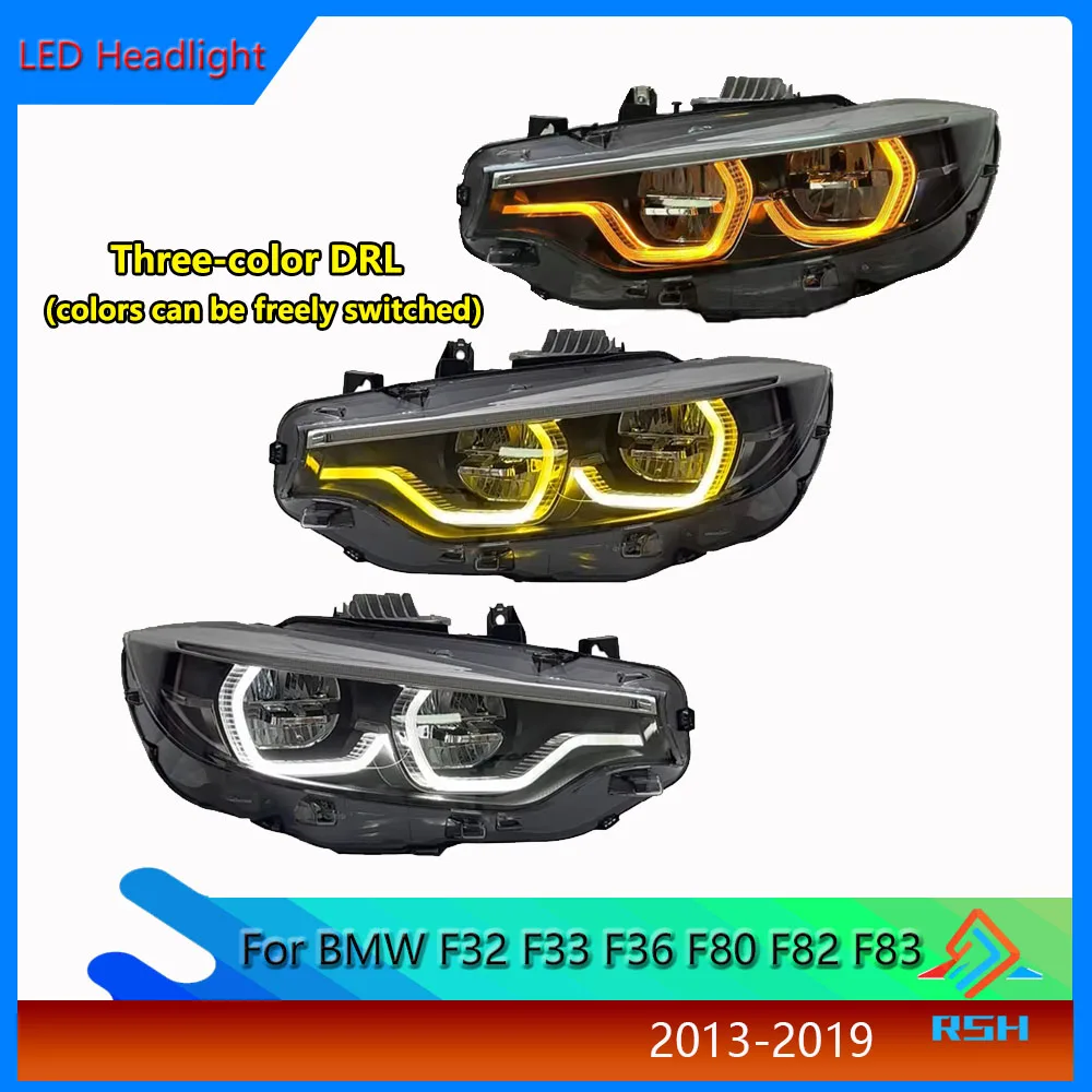 Three colors Headlight For BMW 4Series M4 F32 F33 F36 F80 F82 F83 Turn Signal Daytime Running Lights Car Auto Parts Accessories