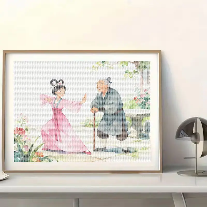 ชุดภาพวาดเพชรคริสตัล 5D DIY แบบเต็มผืน 1 ชิ้น ขนาด 40x50 ซม. ฉากการฝึกศิลปะการต่อสู้แบบจีนโบราณ พร้อมลวดลายสงคราม