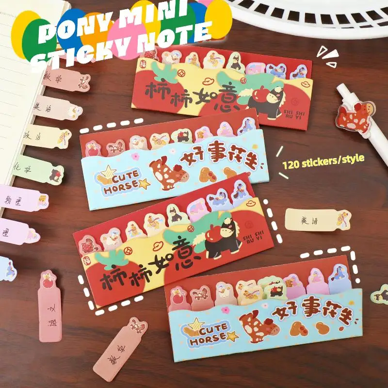 

5/10Sets Cute Pony Cartoon Index Sticker Has Stickiness Tearable Sticky Note Paper Mini Message Notes Stationery Supplies