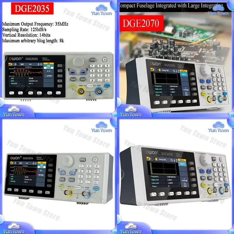 OWON DGE2035 DGE2070 for Arbitrary Waveform Generator 2 Channel 35MHz 70MHz 14Bit Digital Oscilloscope 300MSa/s Sample Rate