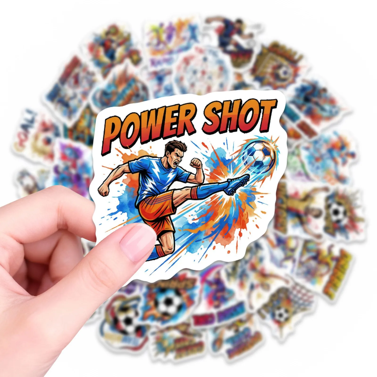 50 Stück Fußball-Match Graffiti-Aufkleber Torschuss-Positionen Wort-Cartoon-Sticker für Gepäck, Handy, Gitarre, Scrapbook, Klassisches Kinderspielzeug
