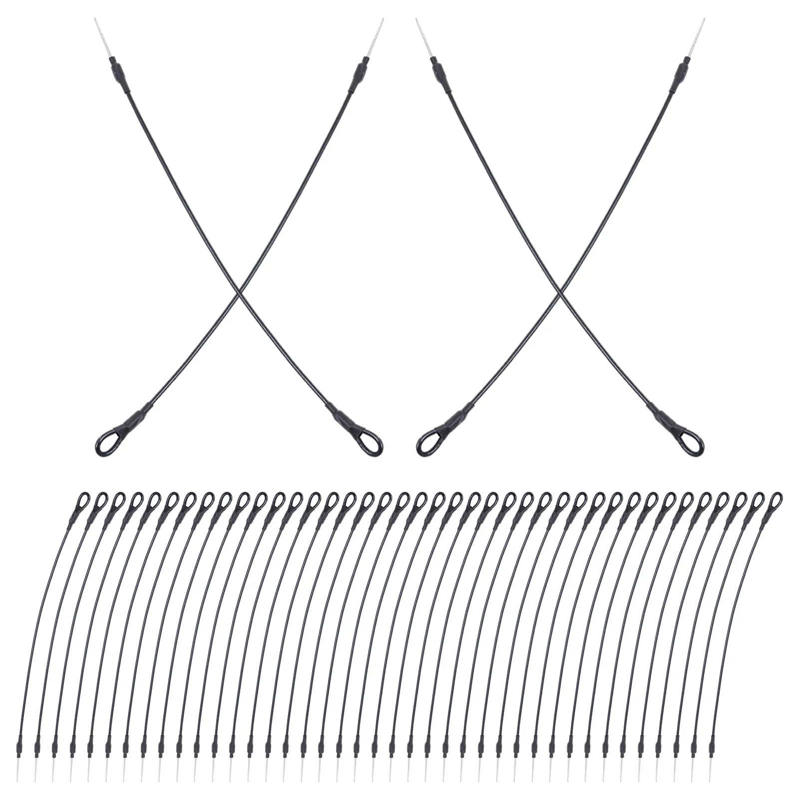 50pcs Security Lanyard Wire Loop Anti-Theft Fastener For Retail Store Luggage Shoes Clothing Magnetic Buckle Locking Tools