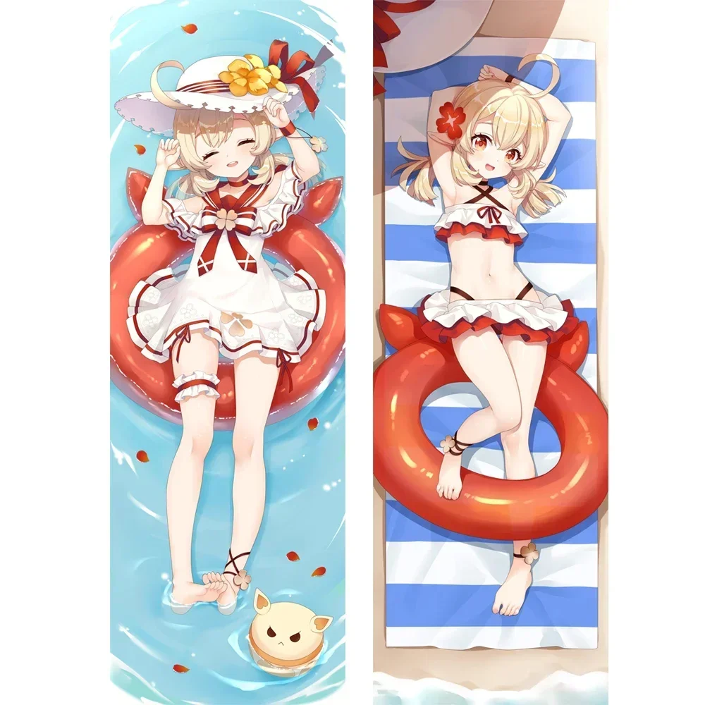 Game Genshin Impact Project Dakimakura Swimming Design Klee Hugging BodyPillowcase DIY Throw Cushion Pillow Cover Collection