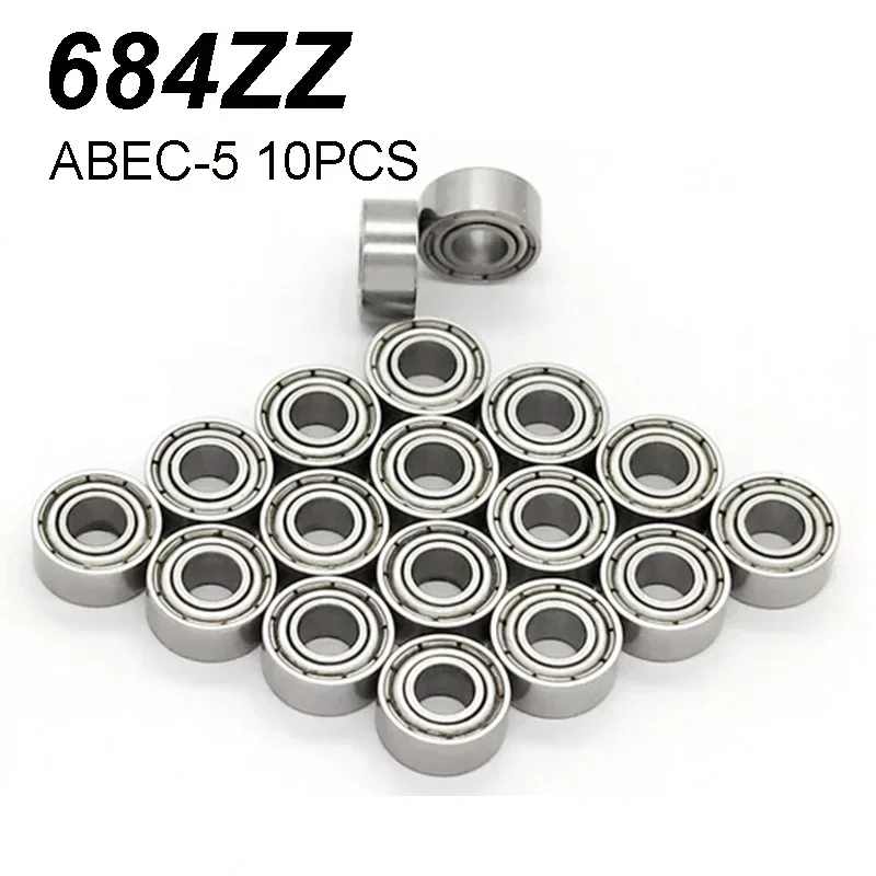 10Pcs 684ZZ Bearing 4*9*4mm ABEC-5 Deep Groove Metal Sealed Miniature Ball Bearings 684 ZZ Motor Quadcopter Bearing подшипники