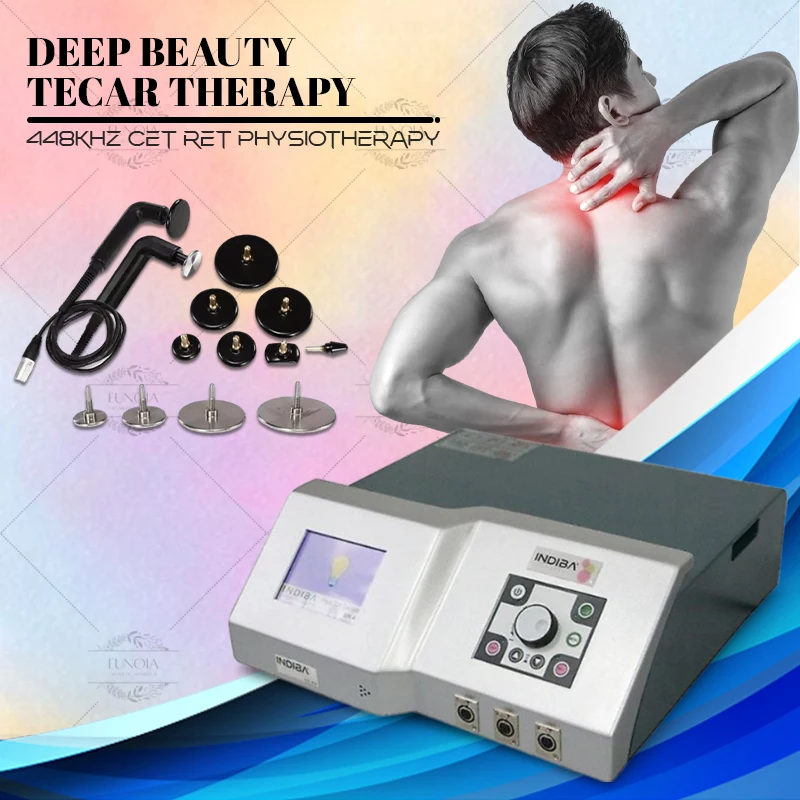 Portable Tecar Therapy Machine 448KHz CET RET Diathermy Physio Device Pain Management Master Lymph Drainage Body Rehabilitation