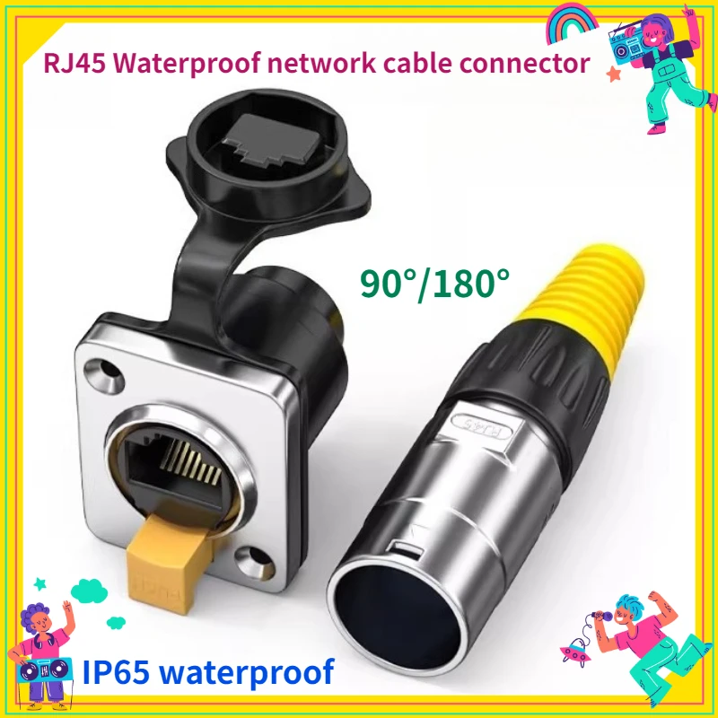 1PCS Outdoor Waterproof RJ45 Aviation Plug Network 8P8C Socket Cat-6 Cable Connector Durable Network Pair Connector for Reliable
