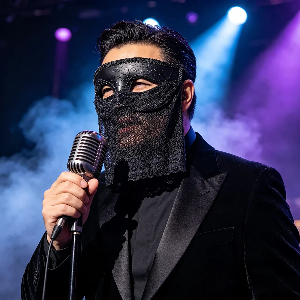 Maskerade-Maske mit Spitzenschleier, Venezianische Party-Maske, Geheimnisvolle Halbgesichts-Augenmaske, Halloween-Cosplay-Kostüm-Party-Requisiten – Detail 10