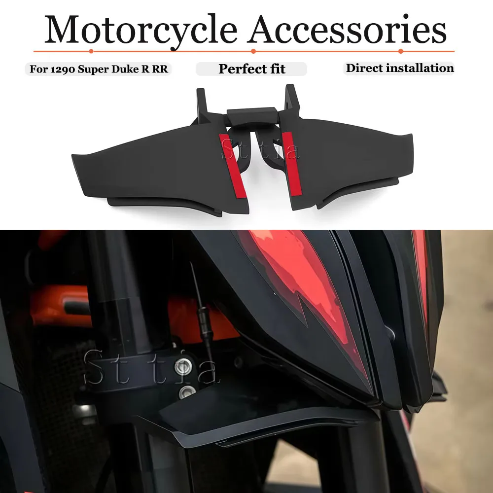 For Motorcycle Front Lip Guide Cover Downforce Winglet Aerodynamic Wing Front Spoiler 1290 Super Duke R RR 2020-2023 2024
