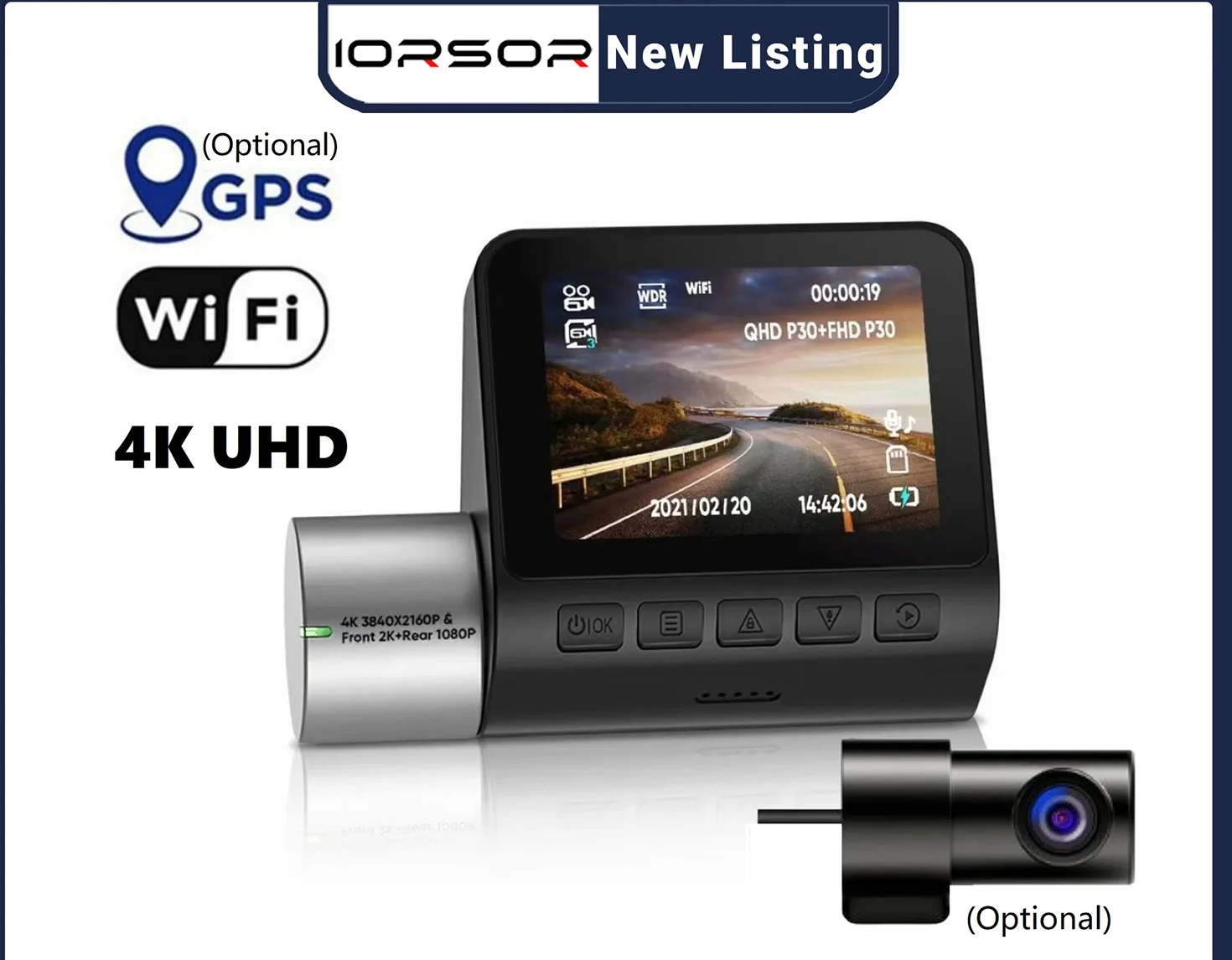 

Видеорегистратор 4K GPS WIFI 24-часовой монитор парковки видеорегистратор для автомобиля двойная камера Передняя и задняя камера ночного видения видеорегистраторы мини-видеорегистратор