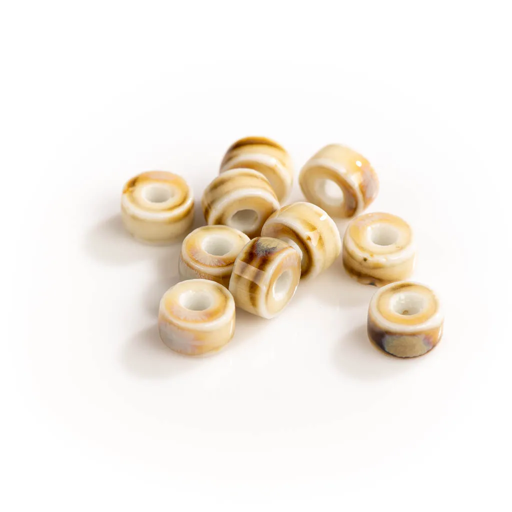 10#20pcs Ring Spacer Handmade Kiln Discoloration Ceramic Beads  DIY Accessories  Gemstones Missangas Amazonite #XN277