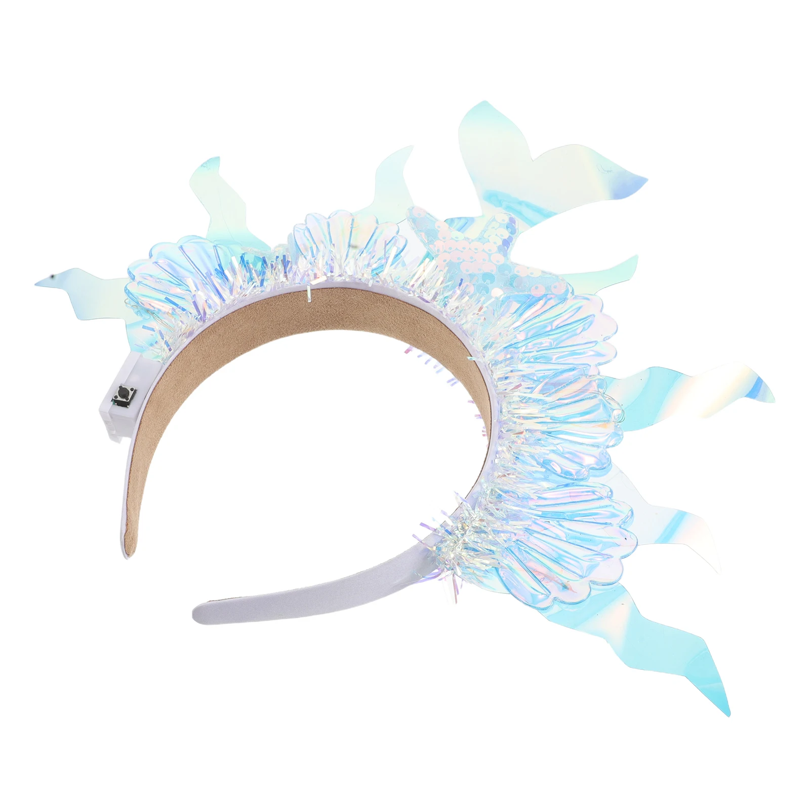 

Glowing Mermaid Headband Soft Light Hair Band for Girls Kids Party Accessory Under the Sea Theme Birthday Crown Costume